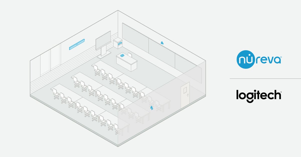 Nureva and Logitech standard classroom